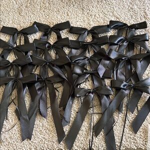 16 New Elegant Black Satin Hair claw Bows